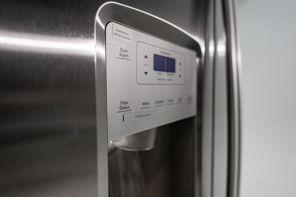 Pictures of GE 21.8 Cu. Ft. Counter-Depth Fingerprint Resistant Side-By-Side Refrigerator GZS221YN - New in Box - Neu Appliance Outlet - Discount Appliance Outlet in Austin, Tx