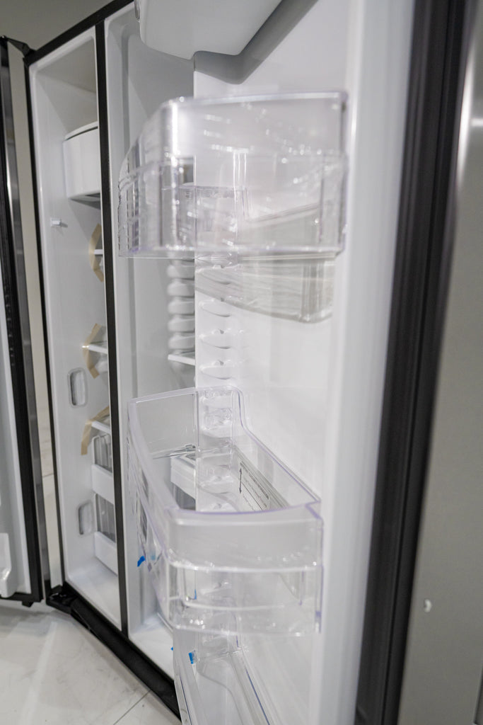 Pictures of GE 21.8 Cu. Ft. Counter-Depth Fingerprint Resistant Side-By-Side Refrigerator GZS221YN - New in Box - Neu Appliance Outlet - Discount Appliance Outlet in Austin, Tx