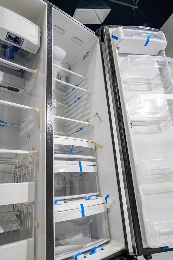 Pictures of GE 21.8 Cu. Ft. Counter-Depth Fingerprint Resistant Side-By-Side Refrigerator GZS221YN - New in Box - Neu Appliance Outlet - Discount Appliance Outlet in Austin, Tx