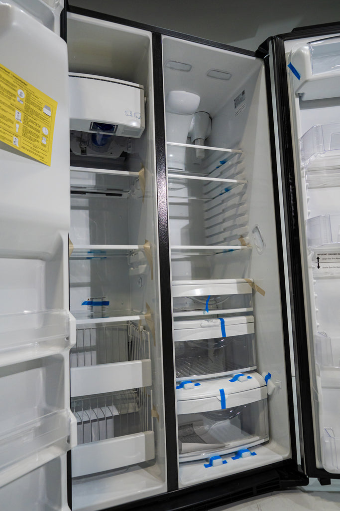 Pictures of GE 21.8 Cu. Ft. Counter-Depth Fingerprint Resistant Side-By-Side Refrigerator GZS221YN - New in Box - Neu Appliance Outlet - Discount Appliance Outlet in Austin, Tx