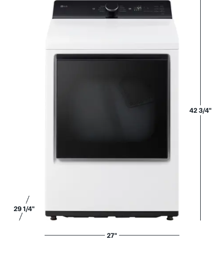 Pictures of LG Energy Star Certified 7.3 cu. ft. Ultra Large Capacity Rear Control Electric Dryer with LG EasyLoad™ Door and AI Sensing DLE8400WE - New in Box - Neu Appliance Outlet - Discount Appliance Outlet in Austin, Tx