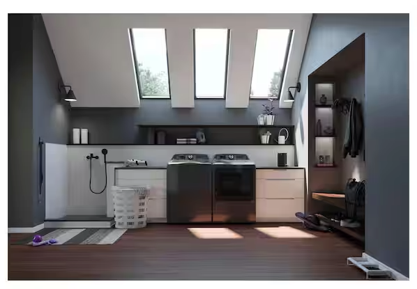 Pictures of GE Profile™ ENERGY STAR® 7.4 cu. ft. Capacity Smart Electric Dryer with Sanitize Cycle and Sensor Dry in Diamond Gray PTD70EBPTDG - Scratch and Dent (Moderate) - Neu Appliance Outlet - Discount Appliance Outlet in Austin, Tx