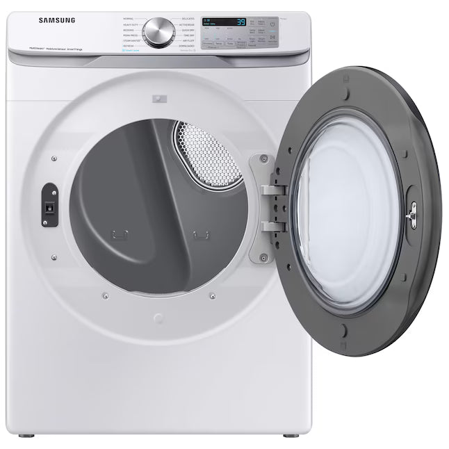 Samsung 7.5 cu. ft. Smart Electric Dryer with Steam Sanitize+ in White 6SD39 - DVE45B6300W - Scratch & Dent (Minor)