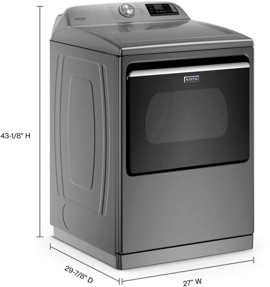 Maytag 5.3 cu. ft. Top Load Washer in Classic Silver with Impeller and Extra Power Option MTW6200RR - Scratch & Dent (Moderate) and Maytag 7.4 Cu. Ft. Metallic Slate Electric Dryer with Extra Power 16243 - MED7230HC - Scratch & Dent (Minor)
