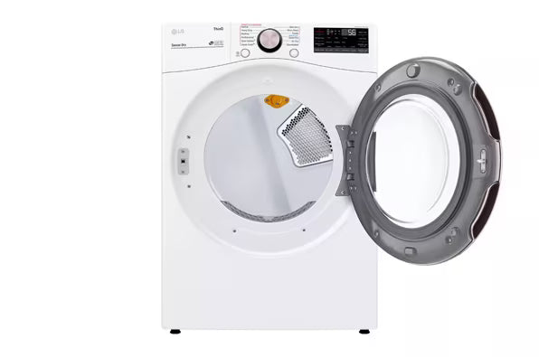 LG 7.4 cu. ft. Front Load Electric Dryer with TurboSteam and Sensor Dry Technology in White 31132SD111 - DLEX4000W - Scratch & Dent (Minor)