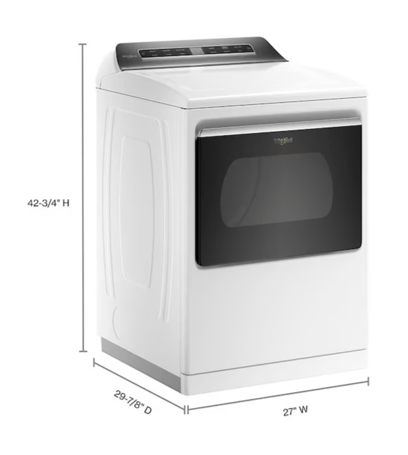 Whirlpool High Efficiency Agitator Large Top-Load Washer in White WTW5105HW - Scratch & Dent (Minor) and Whirlpool 7.4 cu. ft. Electric Dryer with Hamper Door WED8127LW - Scratch & Dent (Minor)