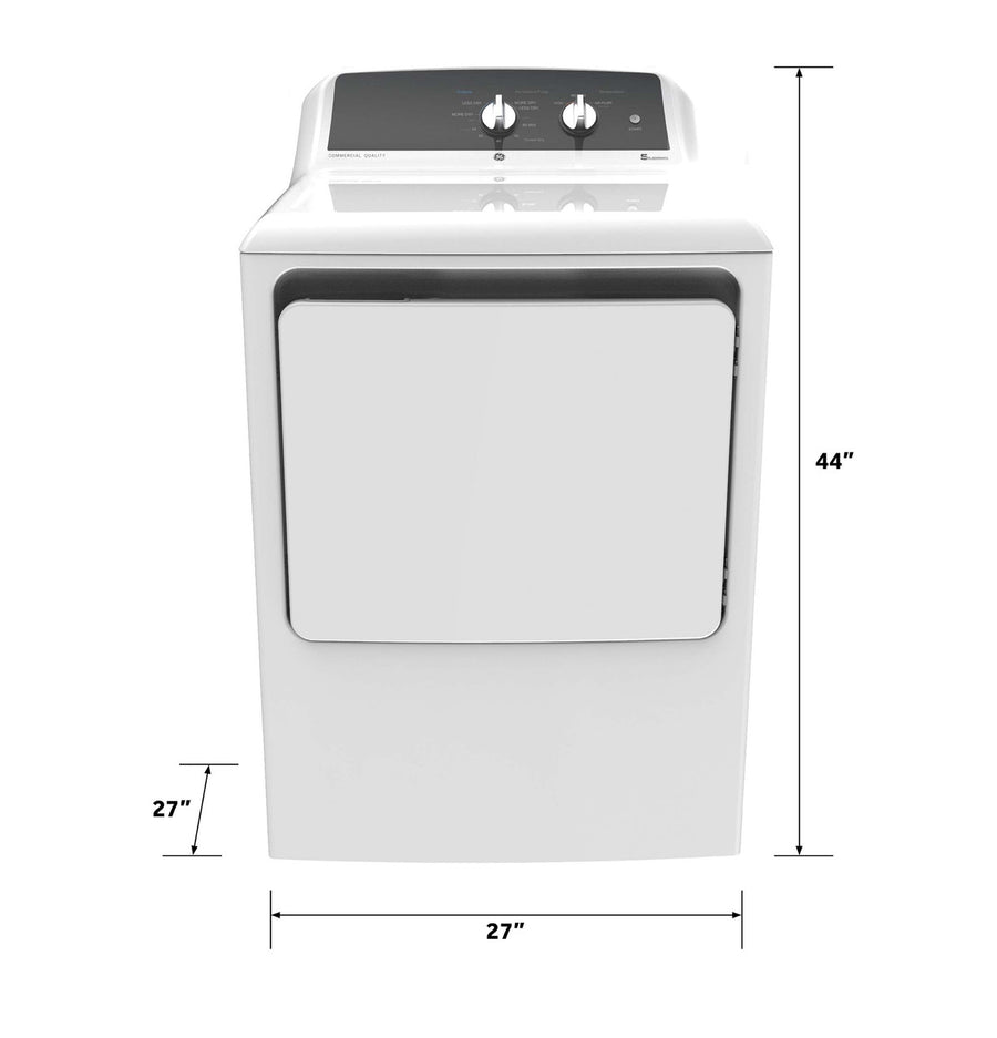 GE® Commercial Quality 6.2 cu. ft. Capacity Electric Dryer with Up To 120 ft. Venting GE9870 - GTX52EASPWB - New in Box