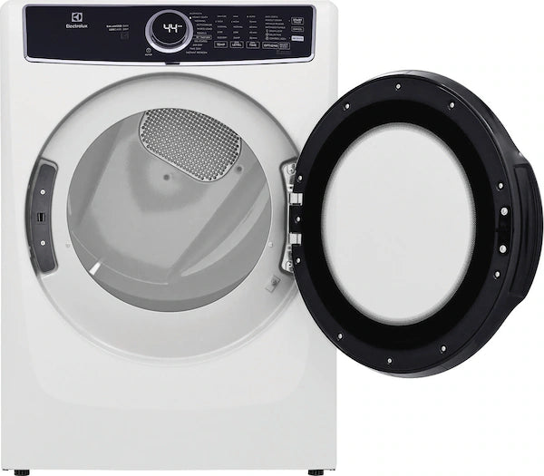 Electrolux 4.5 Cu.Ft. Stackable Front Load Washer with Steam and SmartBoost Wash System ELFW7637AW - Open Box and Electrolux 8.0 Cu. Ft. Front Load Perfect Steam™ Electric Dryer with Balanced Dry™ and Instant Refresh ELFE7626BW - Scratch & Dent (Minor)