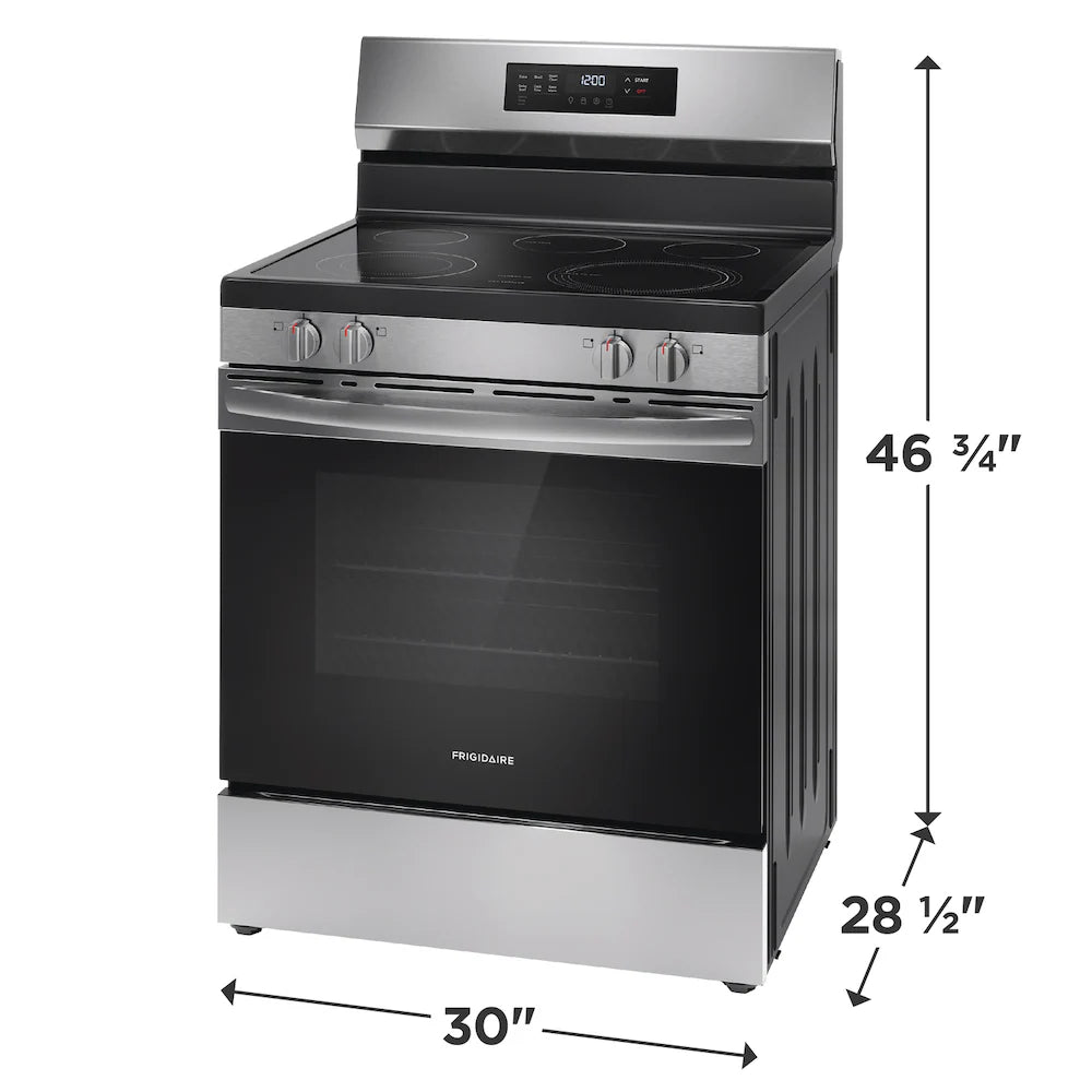 Pictures of Frigidaire Electric Range with EvenTemp and Steam Clean in Stainless Steel - 3SD446 - FCRE3062AS - Open Box - Neu Appliance Outlet - Discount Appliance Outlet in Austin, Tx