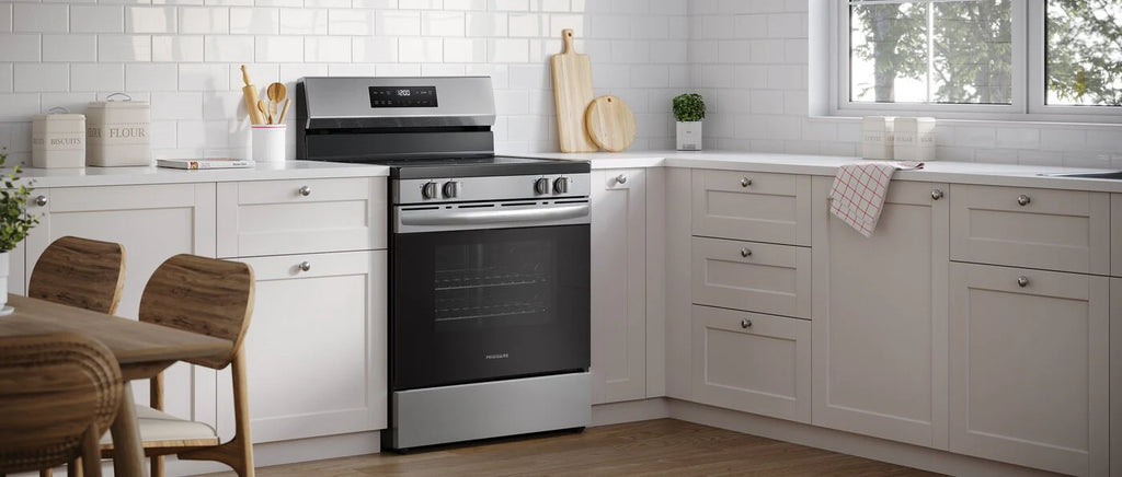 Pictures of Frigidaire Electric Range with EvenTemp and Steam Clean in Stainless Steel - 3SD446 - FCRE3062AS - Open Box - Neu Appliance Outlet - Discount Appliance Outlet in Austin, Tx