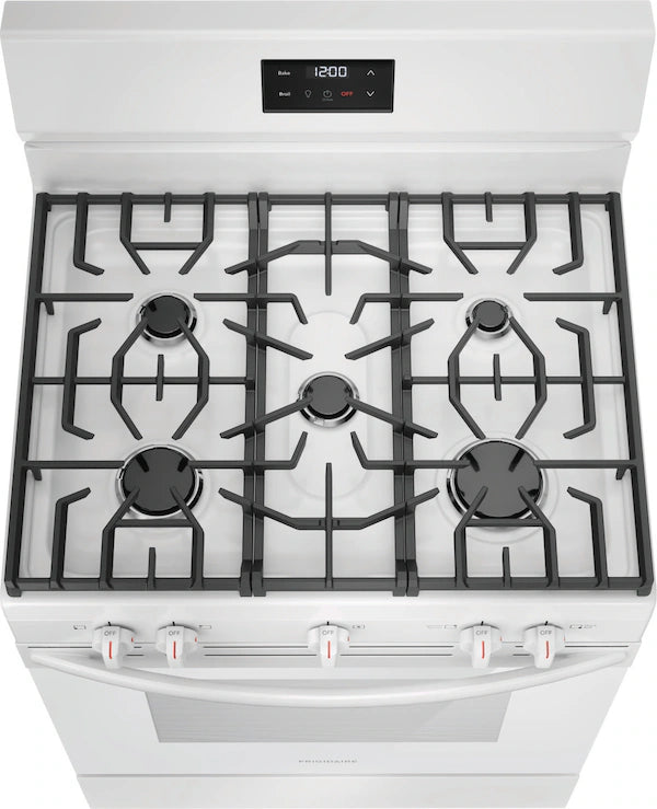 Frigidaire 5 Burner Gas Range with Even Baking Technology in White 20531SD470 - FCRG3052BW - Open Box