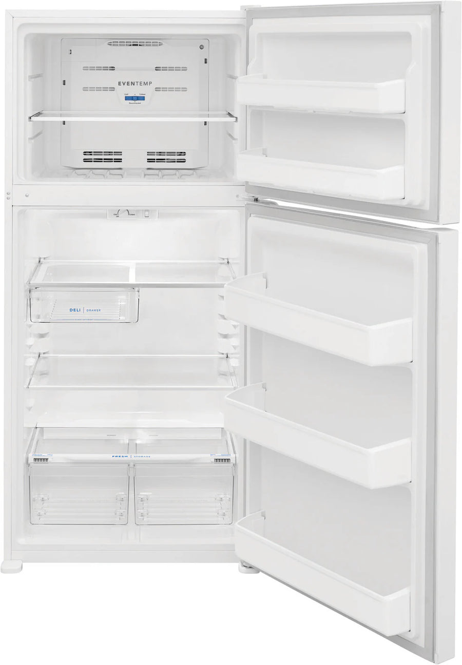 Frigidaire 30 in. Width 18.3 cu. ft. Top Freezer Refrigerator with EvenTemp Cooling System in White 3SD1049 - FFTR1835VW - Scratch & Dent (Moderate)