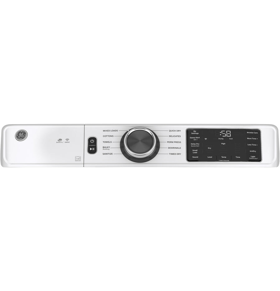 GE ENERGY STAR 7.8 cu. ft. Smart Frontload Electric Dryer with Sensor Dry 22131SD85 - GFD55ESSNWW - Scratch & Dent (Minor)