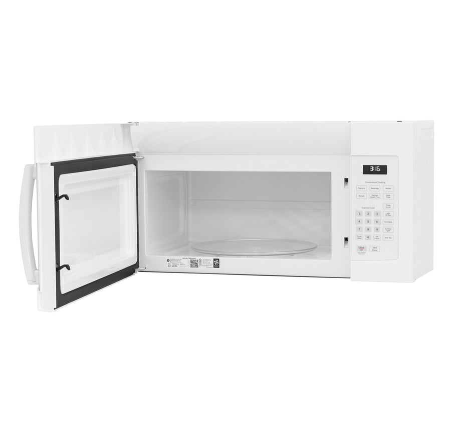 GE 1.6 cu. ft. Over the Range Microwave in White with 13.5 inch Defrost Options 25133SD532 - JVM3160DFWW - Open Box