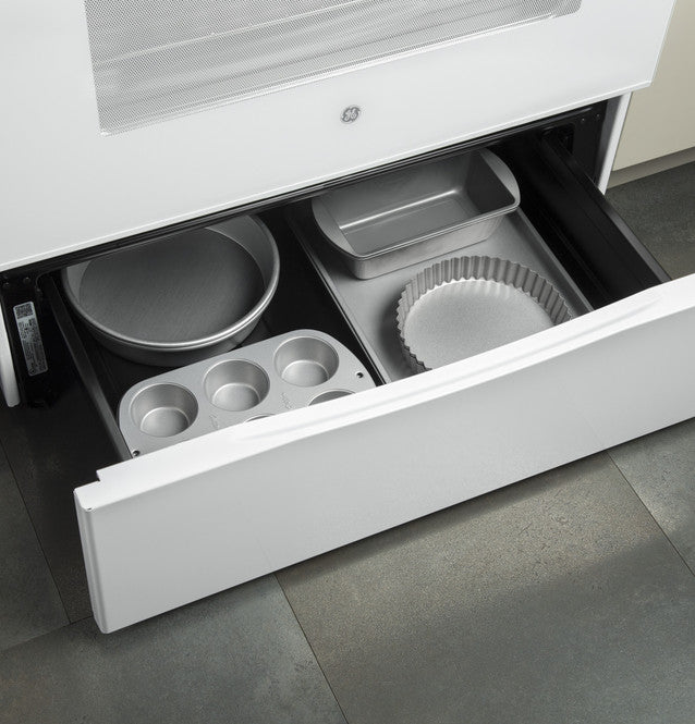 Pictures of GE® 30" 5.3 cu. ft. Free-Standing Electric Range in White with Ceramic Glass Cooktop and Power Boil - Neu Appliance Outlet - Discount Appliance Outlet in Austin, Tx