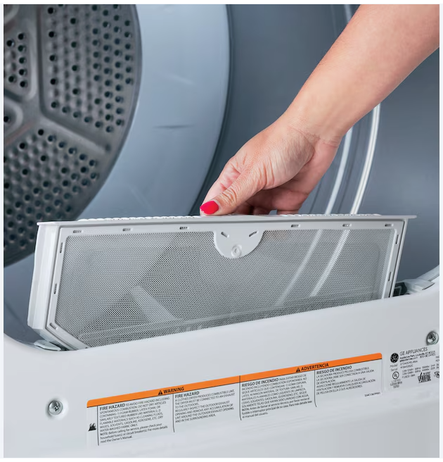 Hotpoint 6.2 cu. ft. Capacity Electric Dryer with Up To 120 ft. Venting and Shallow Depth 251310SD909 - HTX26EASWWW - Scratch & Dent (Moderate)