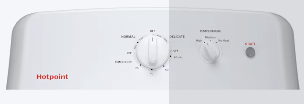 Hotpoint 6.2 cu. ft. Capacity Electric Dryer with Up To 120 ft. Venting and Shallow Depth 251310SD909 - HTX26EASWWW - Scratch & Dent (Moderate)