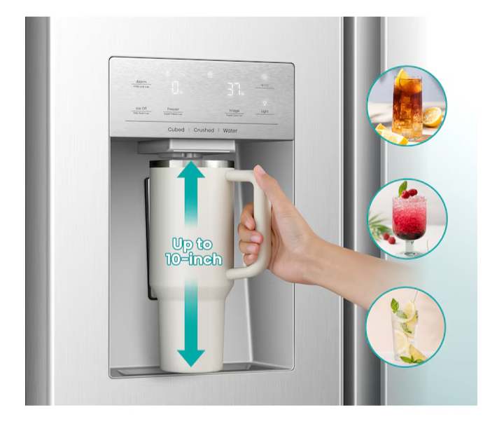 Pictures of Hisense 29.1 cu. ft. Standard Depth Side by Side Refrigerator Stainless Steel 3SD718 - HRS290P5FSE - Open Box - Neu Appliance Outlet - Discount Appliance Outlet in Austin, Tx