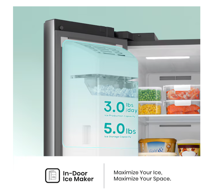 Hisense 29.1 cu. ft. Standard Depth Side by Side Refrigerator Stainless Steel 22142804 - HRS290P5FSE - Scratch & Dent (Moderate)