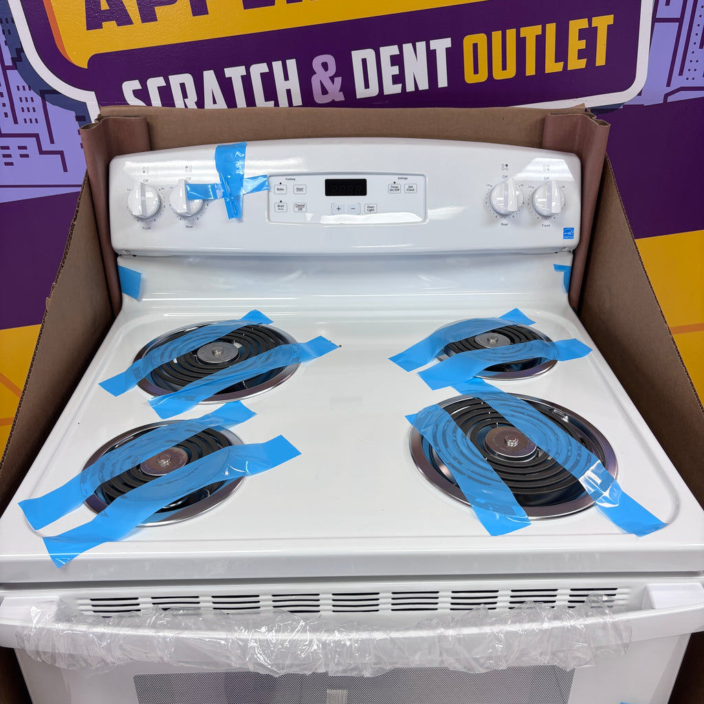 Pictures of GE® ENERGY STAR® 30" 4-Burner Free-Standing Electric Range in White JBS360DMWW - New in Box - Neu Appliance Outlet - Discount Appliance Outlet in Austin, Tx