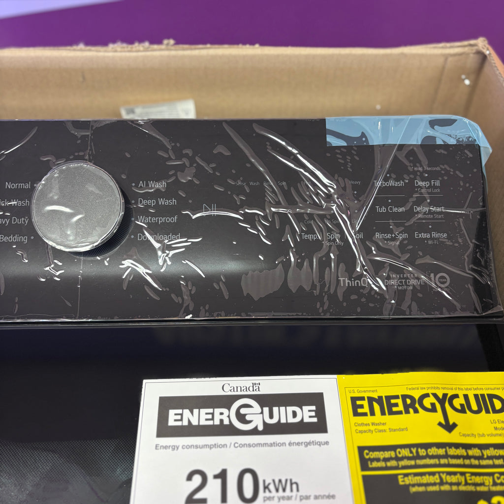 Pictures of LG 5.3 cu. ft. Smart Top Load Washer with 4-Way® Agitator, TurboWash3D Technology, and AI Sensing EasyUnload™ WT8405CB - New in Box and LG 7.3 cu. ft. Rear Control Electric Dryer with LG EasyLoad™ Door and AI Sensing DLE8400BE - New in Box - Neu Appliance Outlet - Discount Appliance Outlet in Austin, Tx