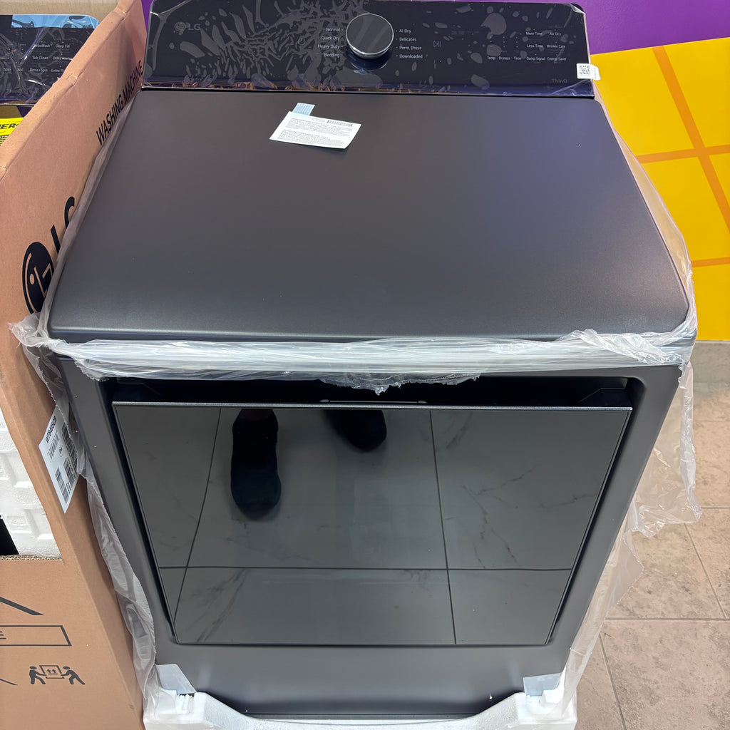 Pictures of LG 5.3 cu. ft. Smart Top Load Washer with 4-Way® Agitator, TurboWash3D Technology, and AI Sensing EasyUnload™ WT8405CB - New in Box and LG 7.3 cu. ft. Rear Control Electric Dryer with LG EasyLoad™ Door and AI Sensing DLE8400BE - New in Box - Neu Appliance Outlet - Discount Appliance Outlet in Austin, Tx