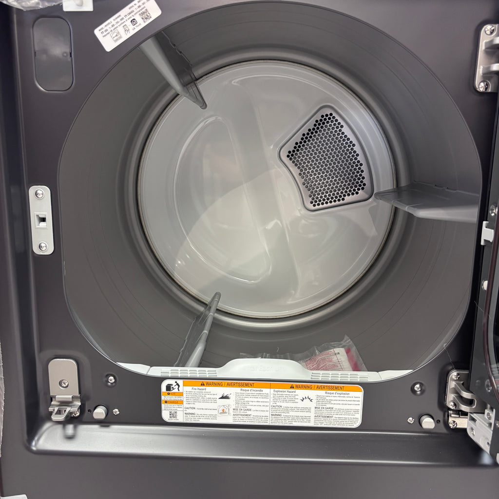 Pictures of LG 5.3 cu. ft. Smart Top Load Washer with 4-Way® Agitator, TurboWash3D Technology, and AI Sensing EasyUnload™ WT8405CB - New in Box and LG 7.3 cu. ft. Rear Control Electric Dryer with LG EasyLoad™ Door and AI Sensing DLE8400BE - New in Box - Neu Appliance Outlet - Discount Appliance Outlet in Austin, Tx