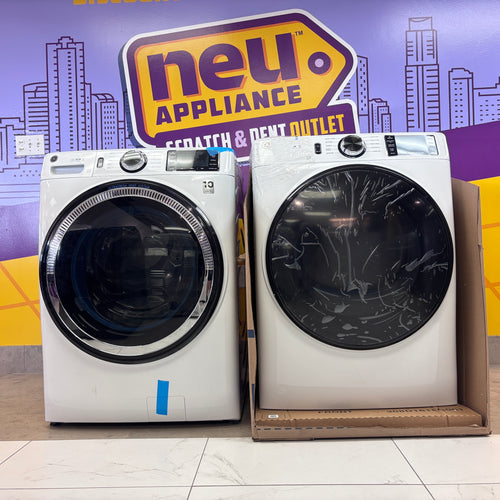 GE ENERGY STAR 4.8 cu. ft. Capacity Smart Front Load Washer with UltraFresh Vent System with OdorBlock GFW550SSN5WW - Open Box and GE ENERGY STAR 7.8 cu. ft. Capacity Smart Front Load Electric Dryer with Sanitize Cycle 15027 - GFD55ESSNWW - New in Box
