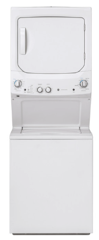 GE Unitized Spacemaker® 3.8 cu. ft. Capacity Washer with Stainless Steel Basket and 5.9 cu. ft. Capacity Electric Dryer GUD27ESSMWW - Certified Refurbished