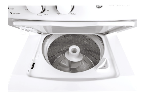 Pictures of GE Unitized Spacemaker® 3.8 cu. ft. Capacity Washer with Stainless Steel Basket and 5.9 cu. ft. Capacity Electric Dryer 3SD715 - GUD27ESSMWW - Open Box - Neu Appliance Outlet - Discount Appliance Outlet in Austin, Tx