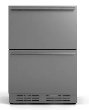 Elica 24 Inch Panel Ready Built-In/Freestanding Undercounter Double-Drawer Refrigerator with 4.7 Cu. Ft. Capacity, 115 Total Can Capacity, and 39 dBA EBD51SS1 - Scratch & Dent (Minor)