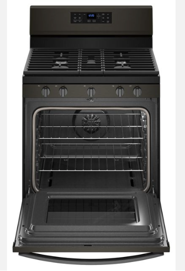 Whirlpool 5.0 Cu. Ft. Self-Cleaning Freestanding Gas Convection Range in Black Stainless Steel LA100 - WFG550S0HV - Open Box