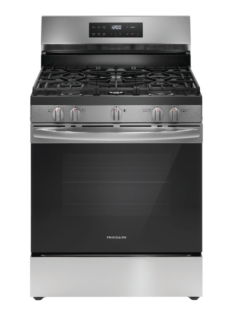 Pictures of Frigidaire 30 in 5 Burner Freestanding Gas Range in Stainless Steel with Quick Boil and Steam Clean FCRG3062AS - New in Box - Neu Appliance Outlet - Discount Appliance Outlet in Austin, Tx
