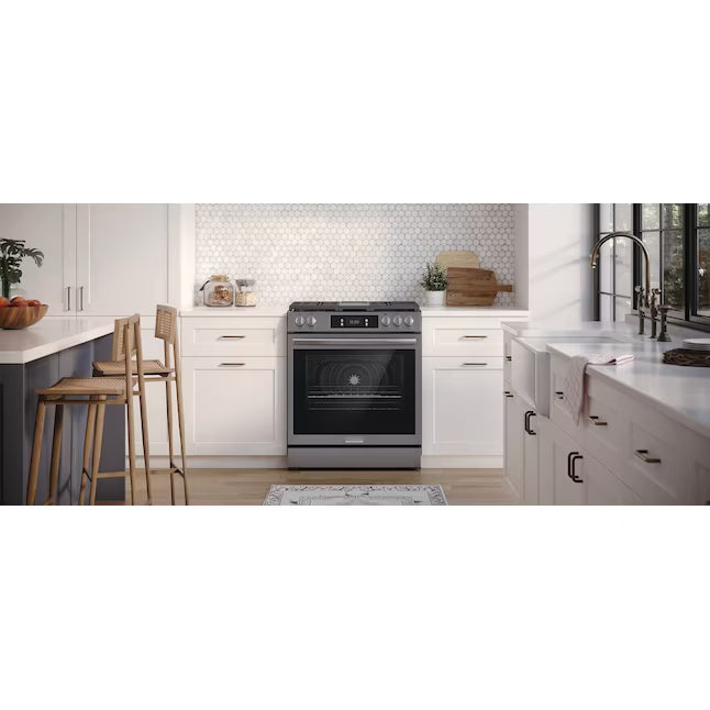 Frigidaire Gallery 6 cu. ft. 5 Burner Slide-In Gas Range with Total Convection and Air Fry in Smudge Proof Stainless Steel 20531SD490 - GCFG3060BF - Scratch & Dent (Minor)