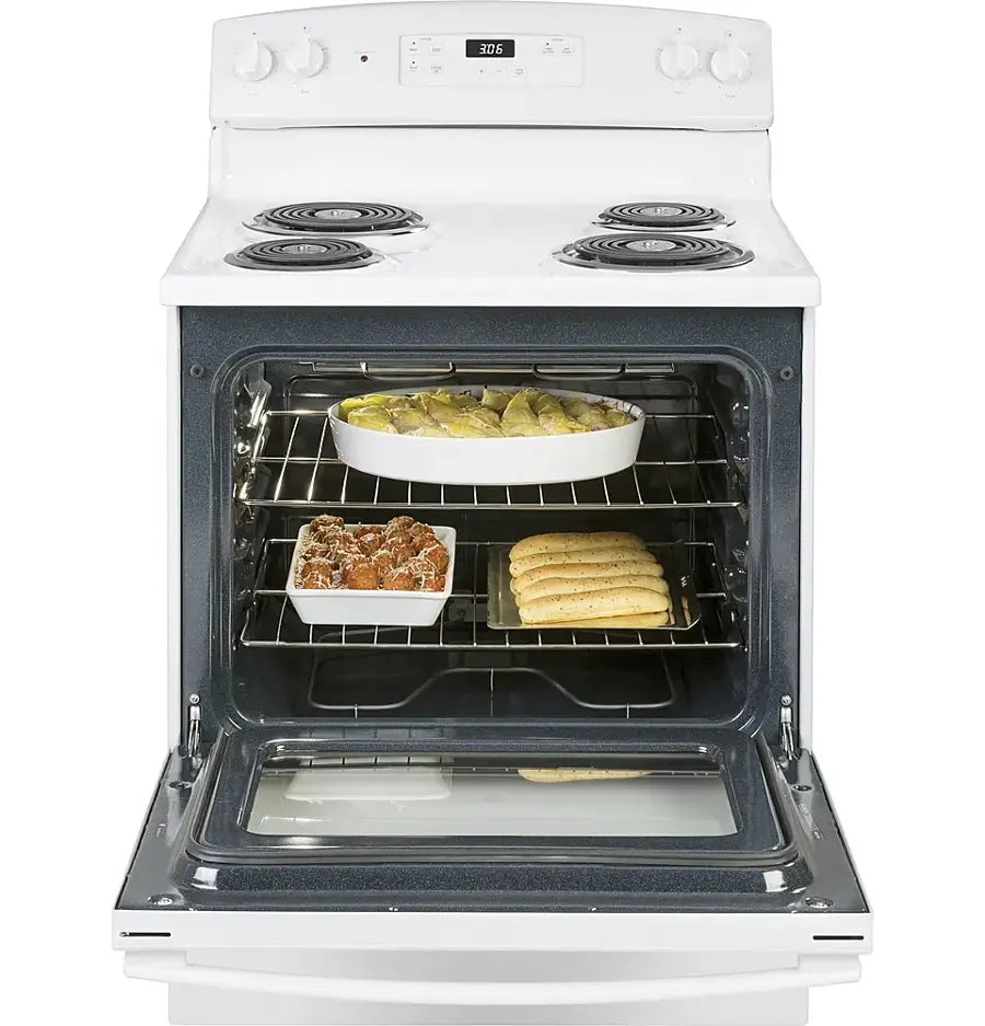Pictures of GE® ENERGY STAR® 30" 4-Burner Free-Standing Electric Range in White JBS360DMWW - New in Box - Neu Appliance Outlet - Discount Appliance Outlet in Austin, Tx