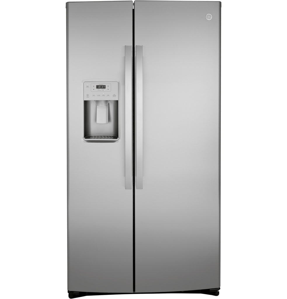 Pictures of GE 25.1 Cu. Ft. Fingerprint Resistant Side-By-Side Refrigerator GSS25IYN - New in Box - Neu Appliance Outlet - Discount Appliance Outlet in Austin, Tx