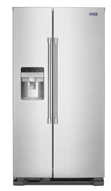 Pictures of Maytag 25 cu. ft. Side by Side Refrigerator with Exterior Ice and Water Dispenser in Fingerprint Resistant Stainless Steel MSS25C4MGZ - Scratch & Dent (Moderate) - Neu Appliance Outlet - Discount Appliance Outlet in Austin, Tx
