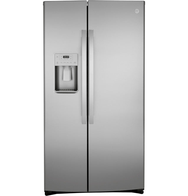 Pictures of GE 21.8 Cu. Ft. Counter-Depth Fingerprint Resistant Side-By-Side Refrigerator GZS221YN - New in Box - Neu Appliance Outlet - Discount Appliance Outlet in Austin, Tx