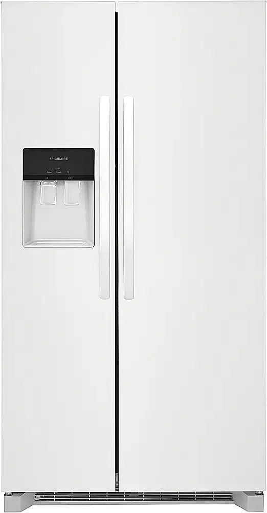 Pictures of Frigidaire 36" Wide 25.6 cu. ft. Side by Side Refrigerator in White with Exterior Ice and Water Dispenser FRSS2623AW - Open Box - Neu Appliance Outlet - Discount Appliance Outlet in Austin, Tx