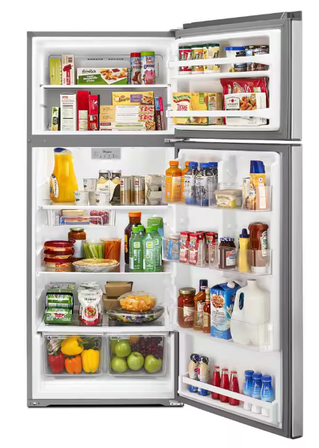 Whirlpool 18 Cu. Ft. 28" Wide Refrigerator in Stainless Steel 251311SD939 - WRT518SZFM - Scratch & Dent (Moderate)