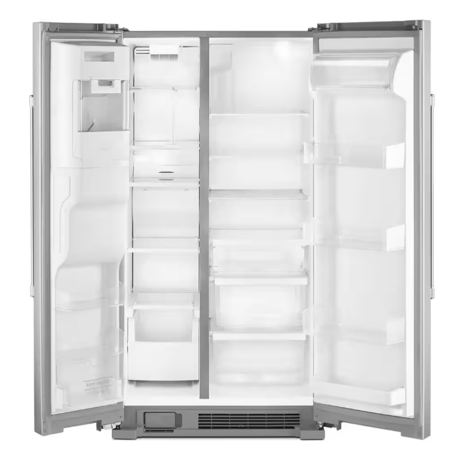 Pictures of Maytag 25 cu. ft. Side by Side Refrigerator with Exterior Ice and Water Dispenser in Fingerprint Resistant Stainless Steel MSS25C4MGZ - Scratch & Dent (Moderate) - Neu Appliance Outlet - Discount Appliance Outlet in Austin, Tx