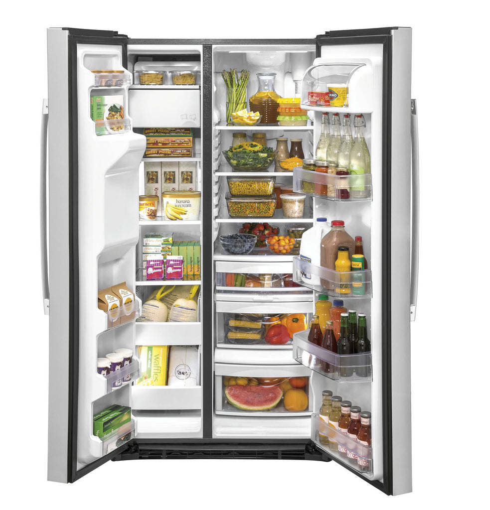 Pictures of GE 25.1 Cu. Ft. Fingerprint Resistant Side-By-Side Refrigerator GSS25IYN - New in Box - Neu Appliance Outlet - Discount Appliance Outlet in Austin, Tx