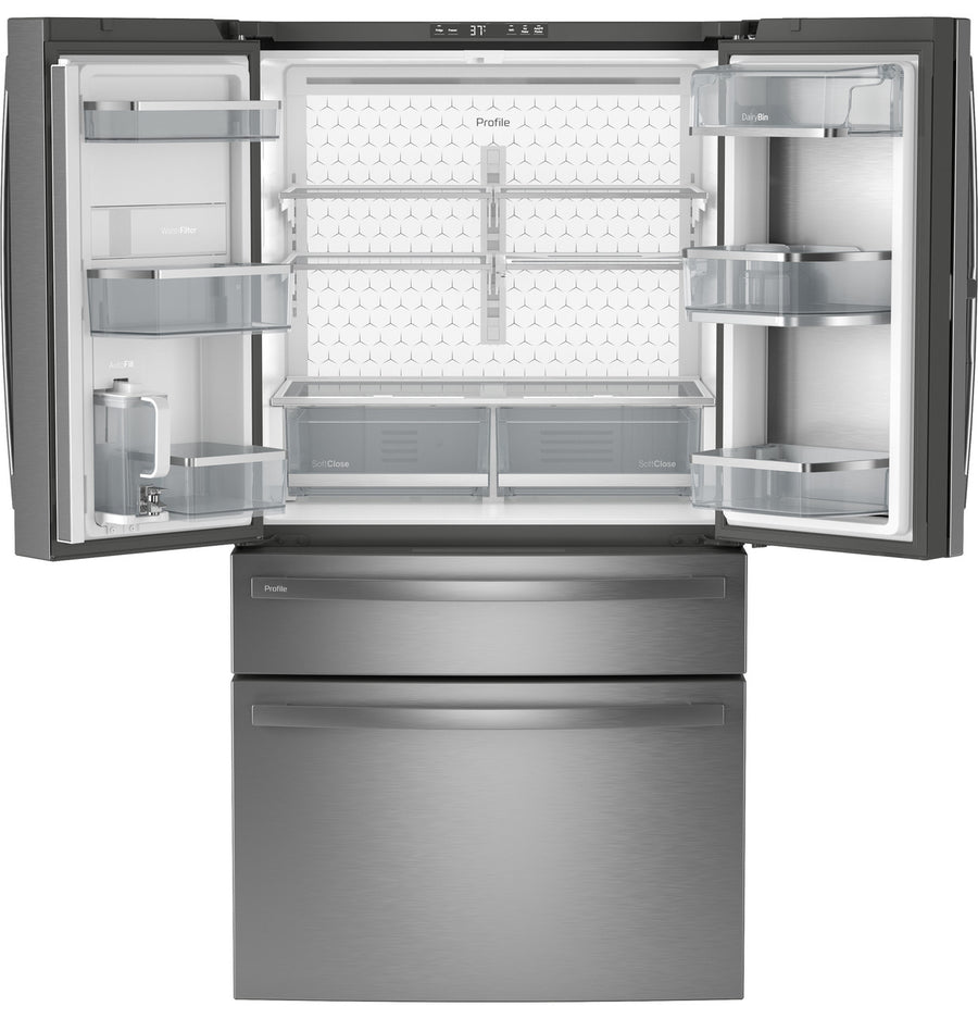 GE Profile™ ENERGY STAR® 29 Cu. Ft. Smart Fingerprint Resistant 4-Door French-Door Refrigerator with Door In Door GE9853 - PGD29BYTFS - New in Box