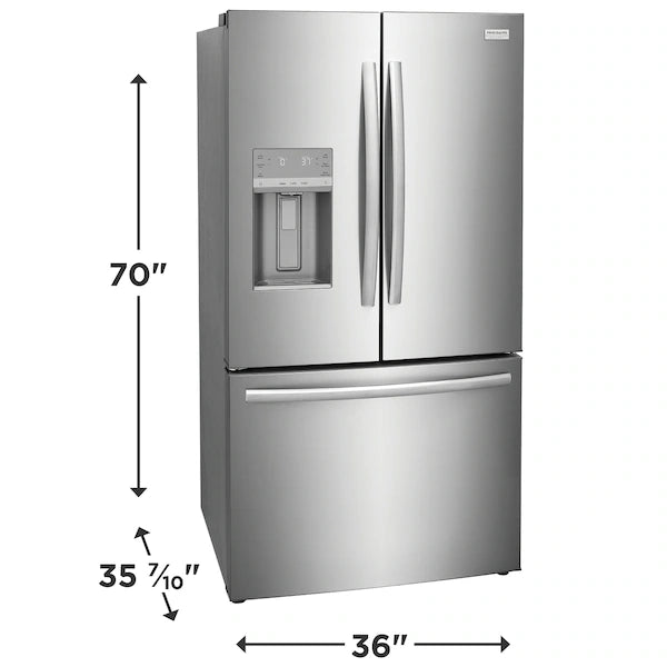 Pictures of Frigidaire 27.8-cu ft ENERGY STAR French Door Refrigerator with Dual Ice Maker in Fingerprint Resistant Stainless Steel - 3SD745 - GRFS2853AF - Scratch & Dent (Minor) - Neu Appliance Outlet - Discount Appliance Outlet in Austin, Tx