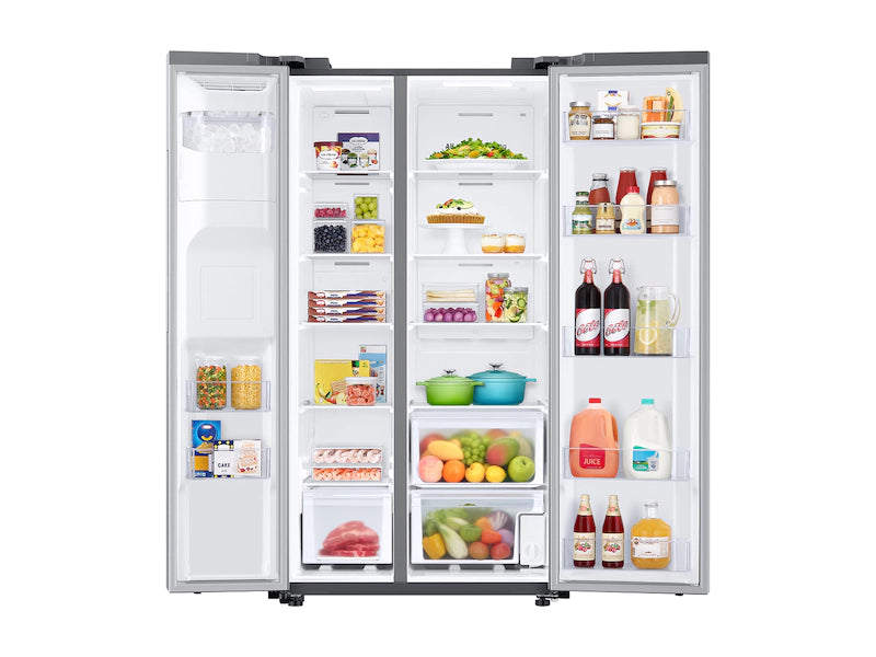 Samsung 27.4-cu ft Side-by-Side Refrigerator with Ice Maker in Fingerprint Resistant Stainless Steel 22133SD187 - RS27T5200SR - Scratch & Dent (Minor)