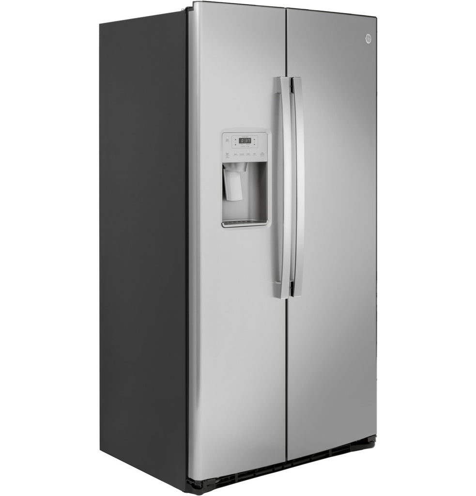Pictures of GE 21.8 Cu. Ft. Counter-Depth Fingerprint Resistant Side-By-Side Refrigerator GZS221YN - New in Box - Neu Appliance Outlet - Discount Appliance Outlet in Austin, Tx