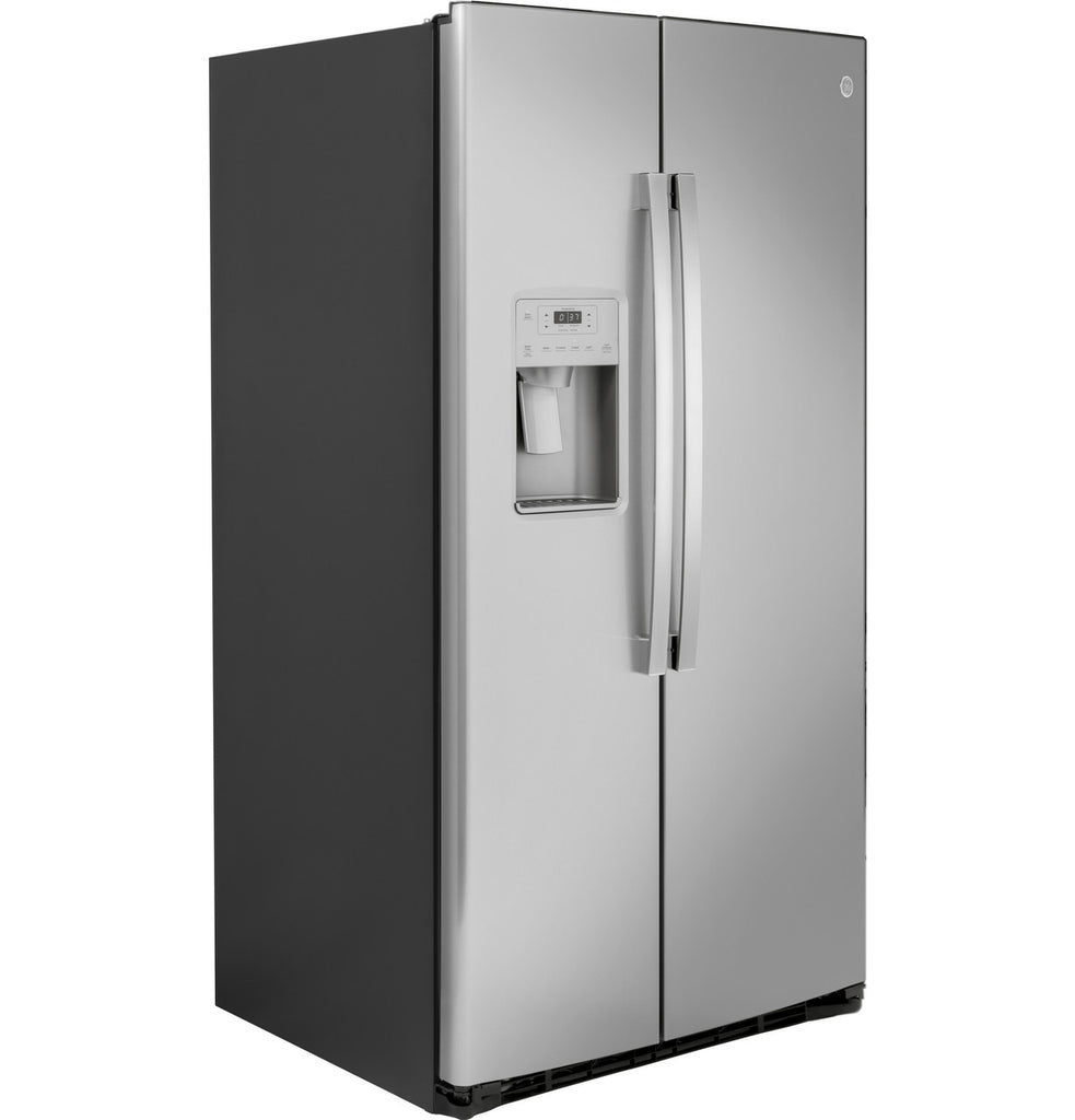 Pictures of GE 25.1 Cu. Ft. Fingerprint Resistant Side-By-Side Refrigerator GSS25IYN - New in Box - Neu Appliance Outlet - Discount Appliance Outlet in Austin, Tx