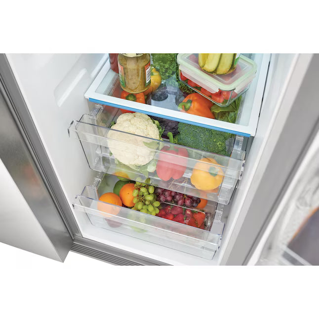 Frigidaire 25.6 cu. ft. ENERGY STAR Side by Side Refrigerator with Exterior Water and Ice Dispenser in Stainless Steel 20232SD617 - FRSS2623AS - Scratch & Dent (Moderate)