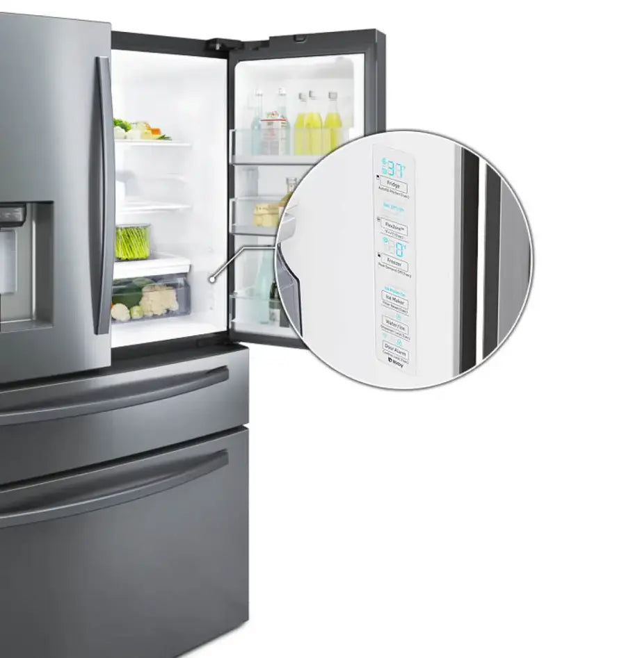 Pictures of Samsung 28 cu. ft. 4-Door French Door Refrigerator with FlexZone™ Drawer in Stainless Steel RF28R7201SR - Open Box - Neu Appliance Outlet - Discount Appliance Outlet in Austin, Tx