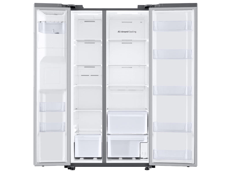Samsung 27.4-cu ft Side-by-Side Refrigerator with Ice Maker in Fingerprint Resistant Stainless Steel 22133SD187 - RS27T5200SR - Scratch & Dent (Minor)